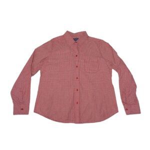 Pendleton‎ Women's Large Shirt Red Long Sleeve Button Up 100% Cotton
